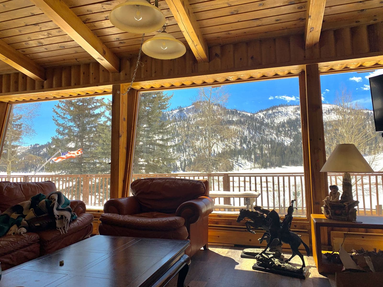 Lodge Living Room Lake View