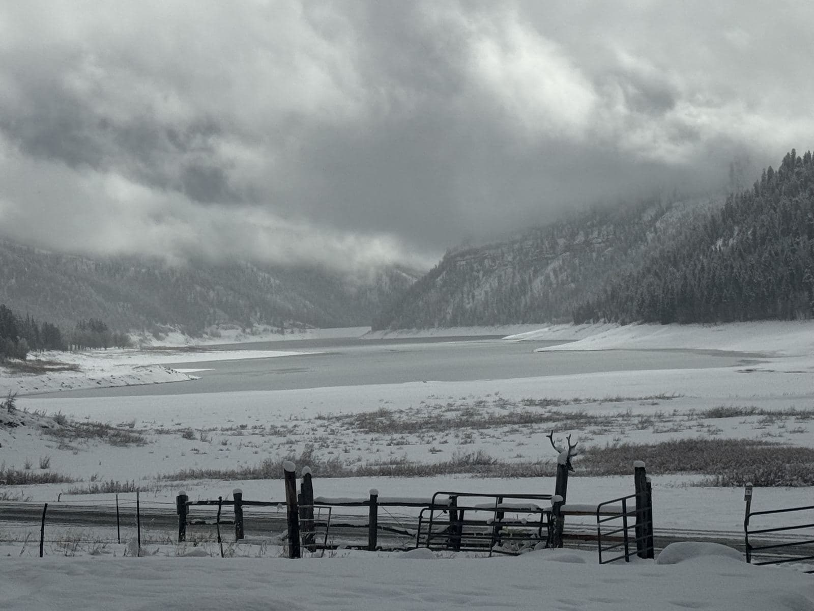 Winter Frozen Lake Corral