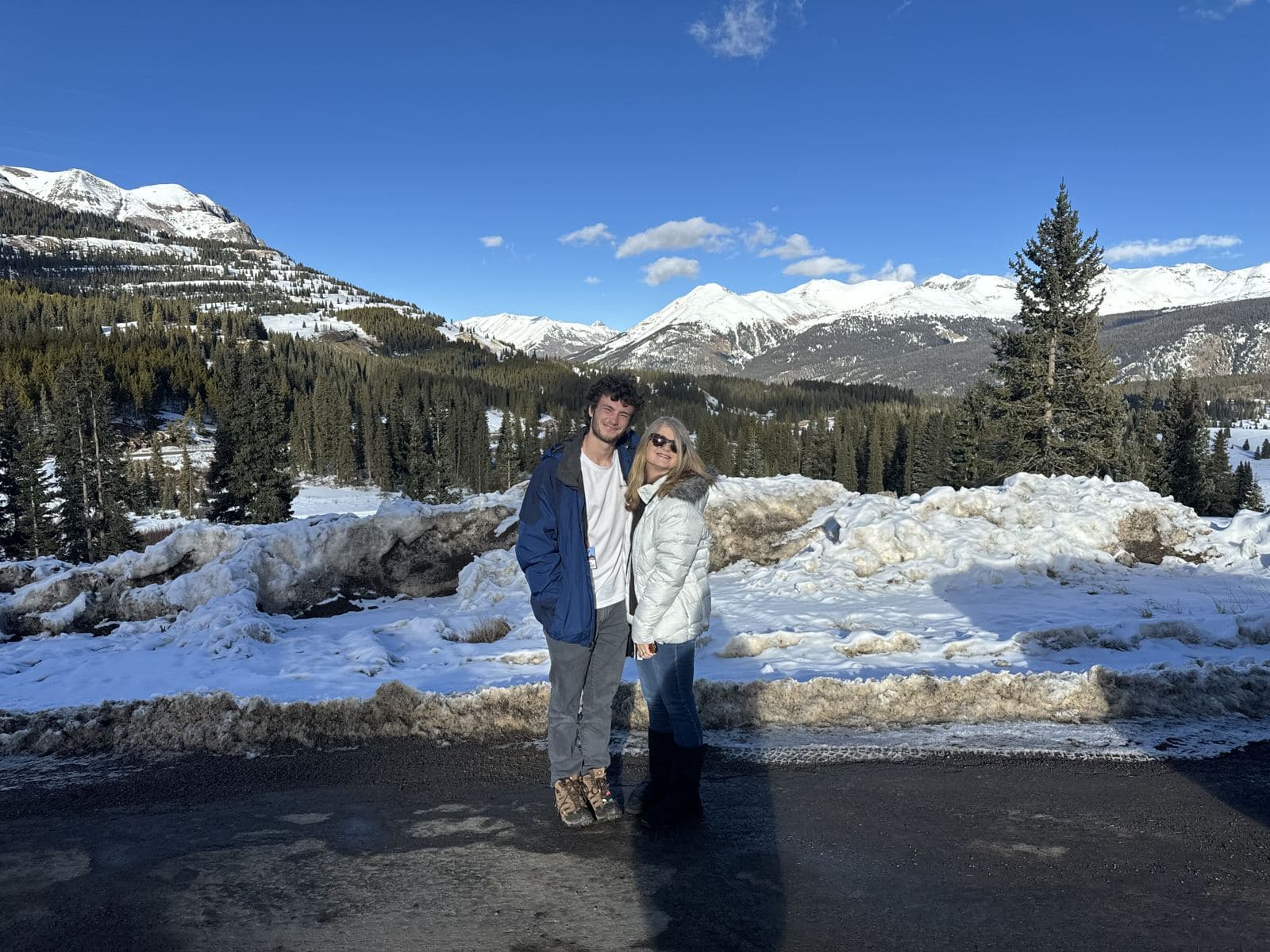 Winter Mountain Views Couple