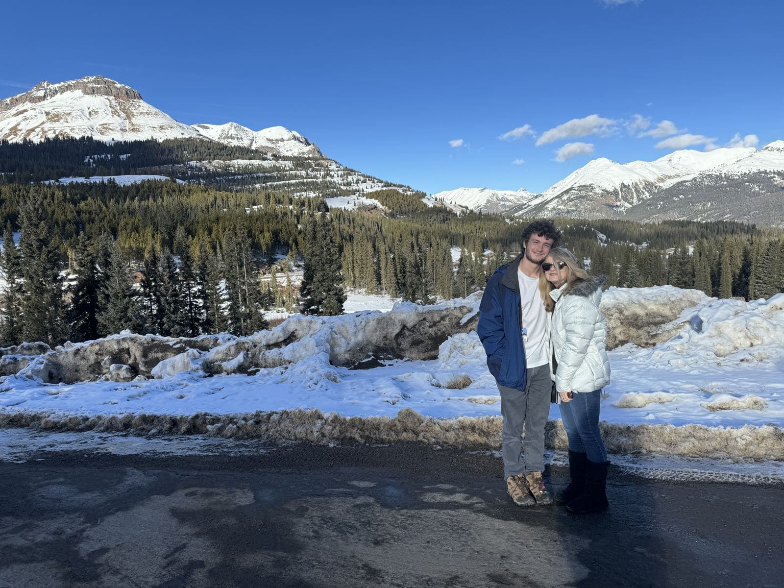 Winter Mountain Views Couple